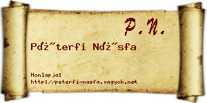 Péterfi Násfa névjegykártya
